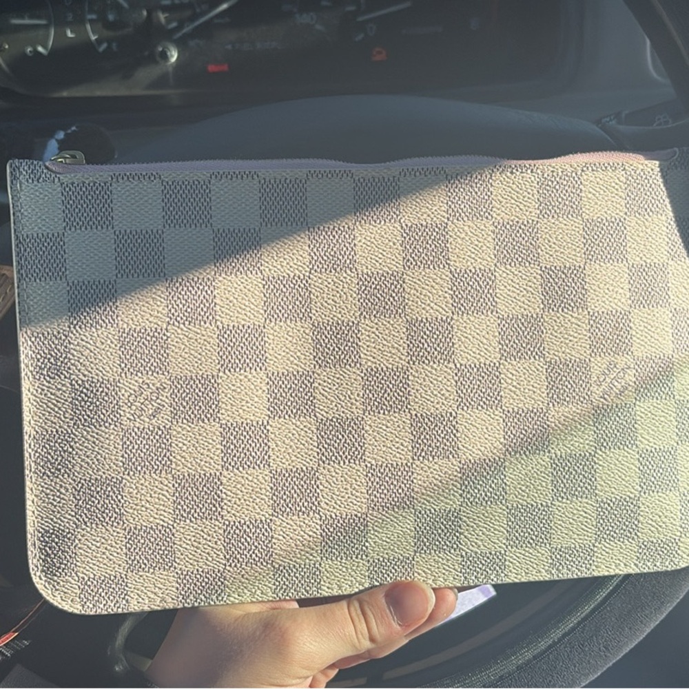 Louis Vuitton White and Gray Checkered Bag